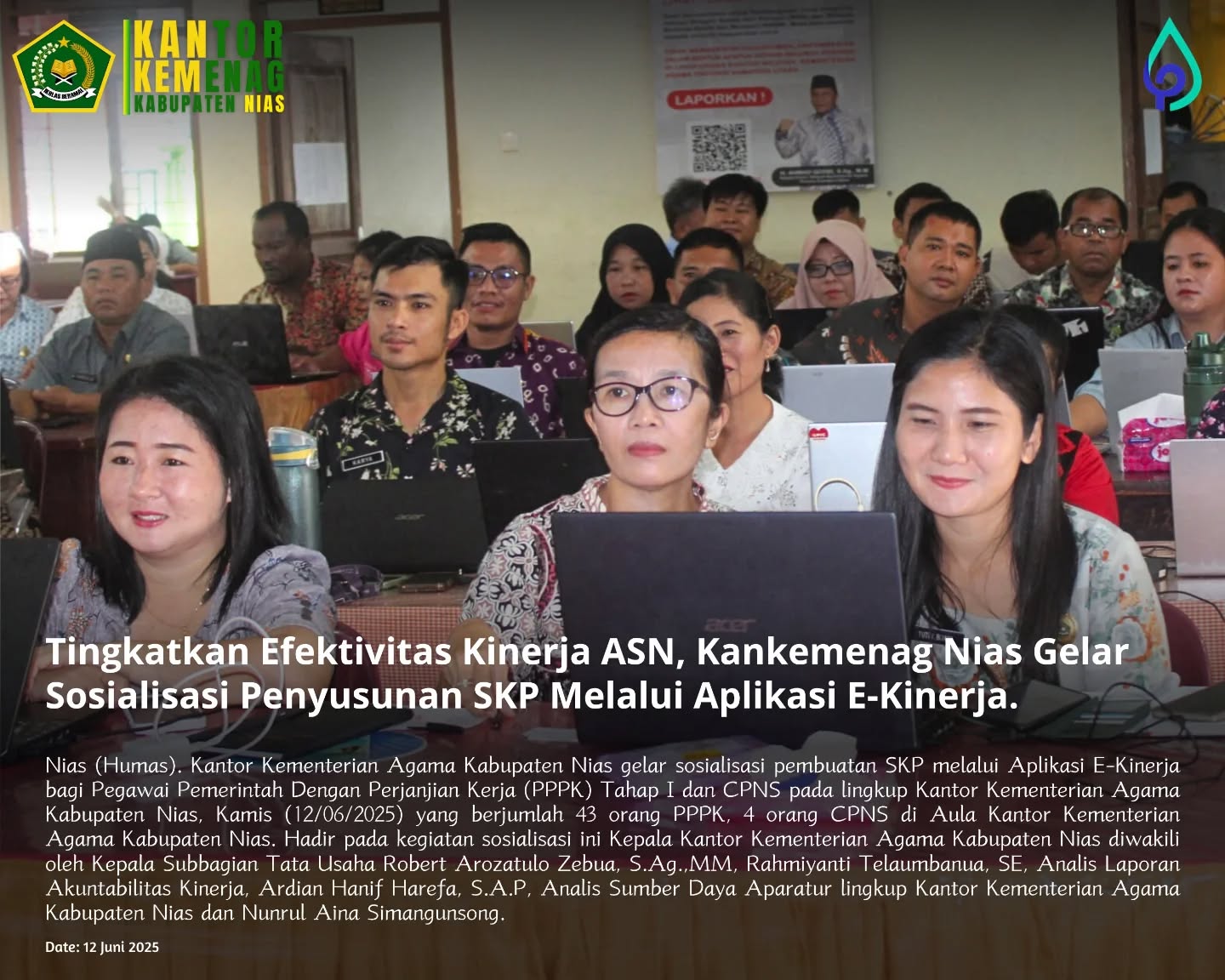 Kankemenag Nias Gelar Sosialisasi Penyusunan SKP melalui Aplikasi E kinerja